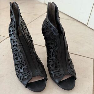 Vince Camuto Black Peep-Toe Heels